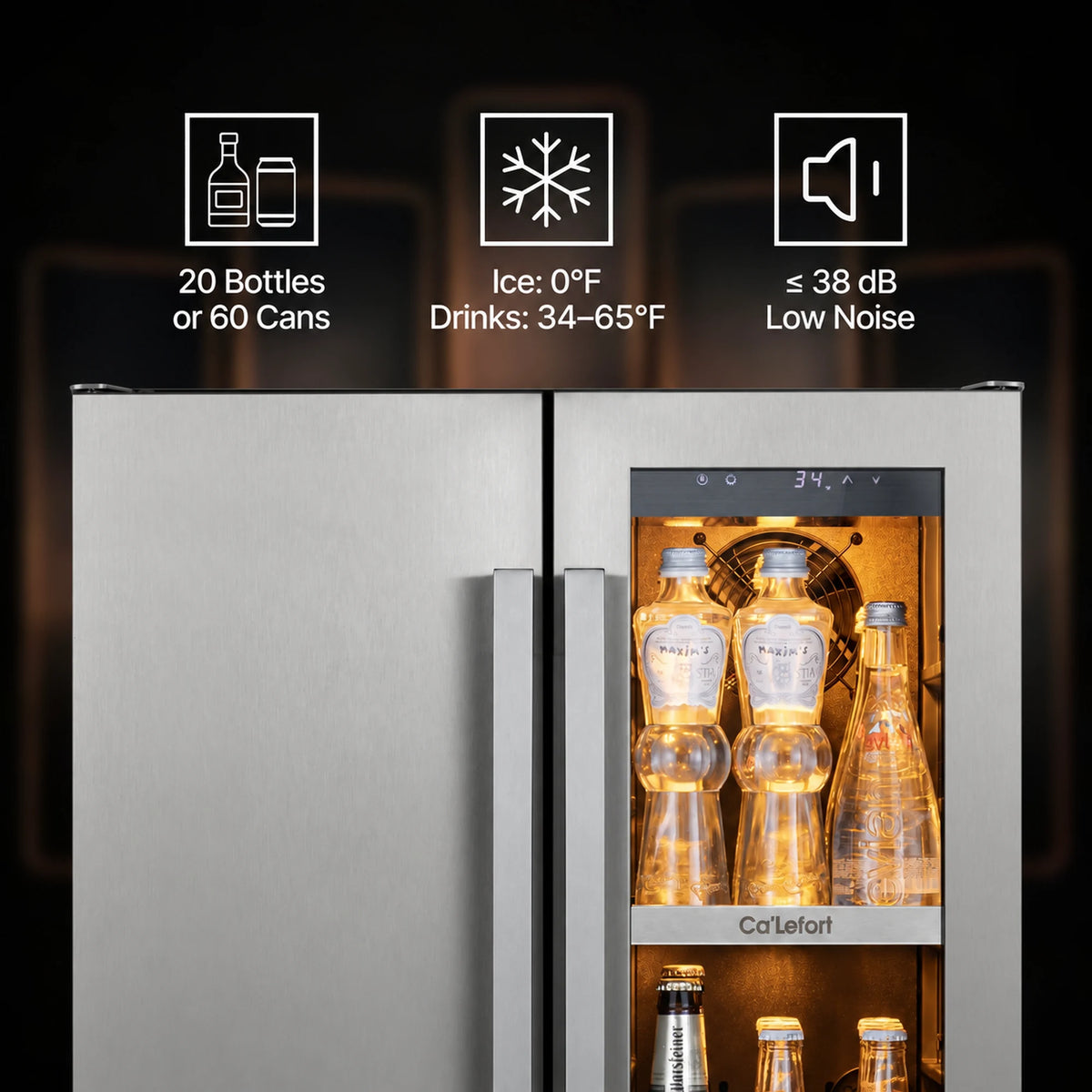 Ca'Lefort 3-in-1 Beverage  Refrigerator with Sphere Ice Maker