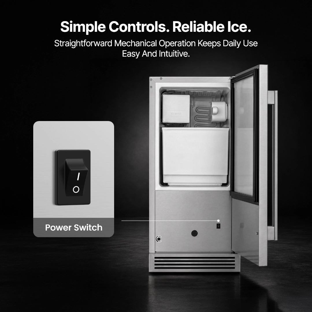 Ca'Lefort 15'' Built-In Crescent Ice Maker with Deep-Freeze Storage