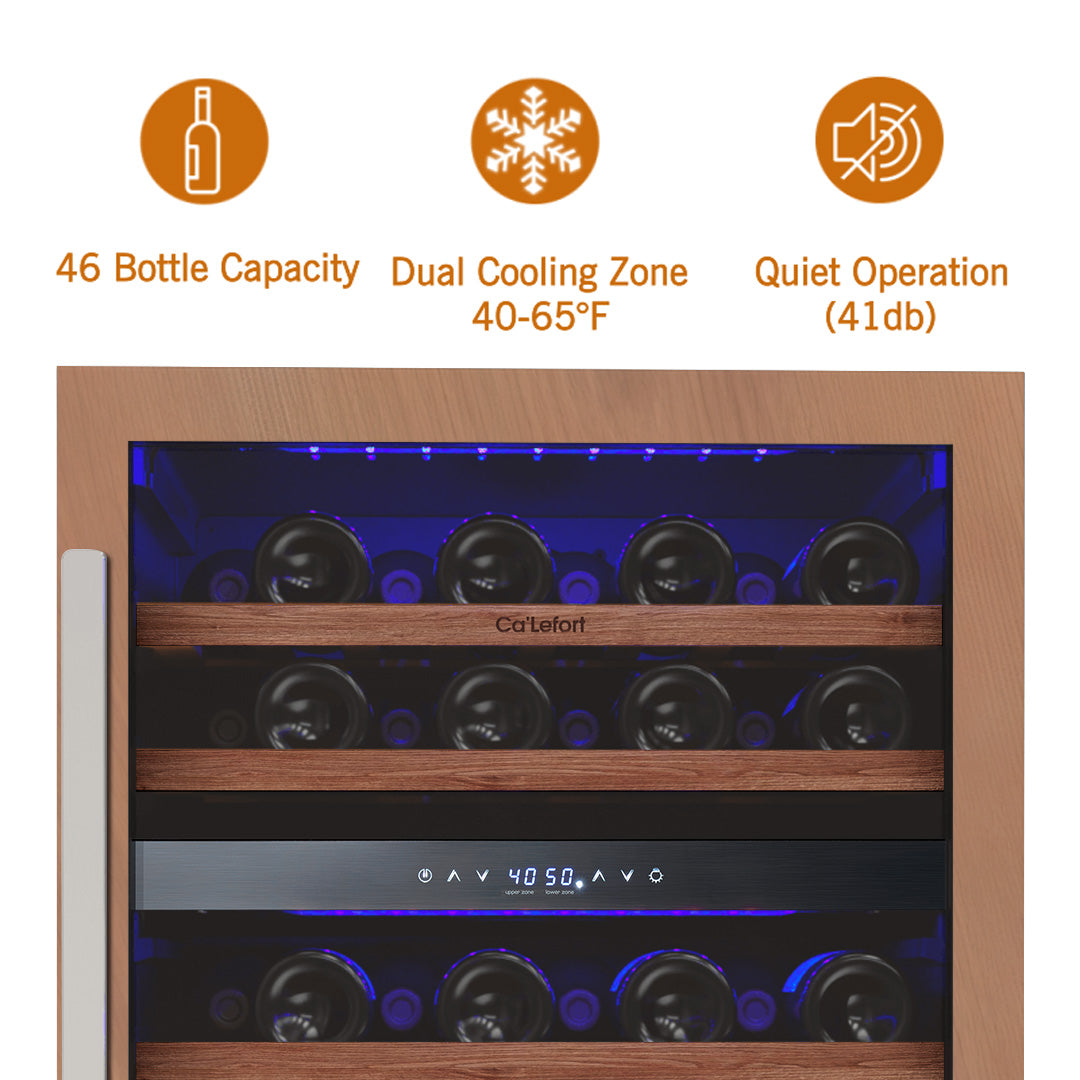 Ca'Lefort 24 inch Panel Ready Dual Zone Wine Fridge