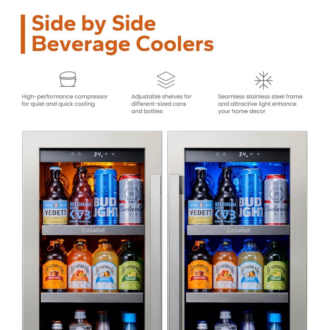 Ensemble refroidisseur de boissons de 30 pouces pouvant contenir 200 canettes, encastrable ou autonome