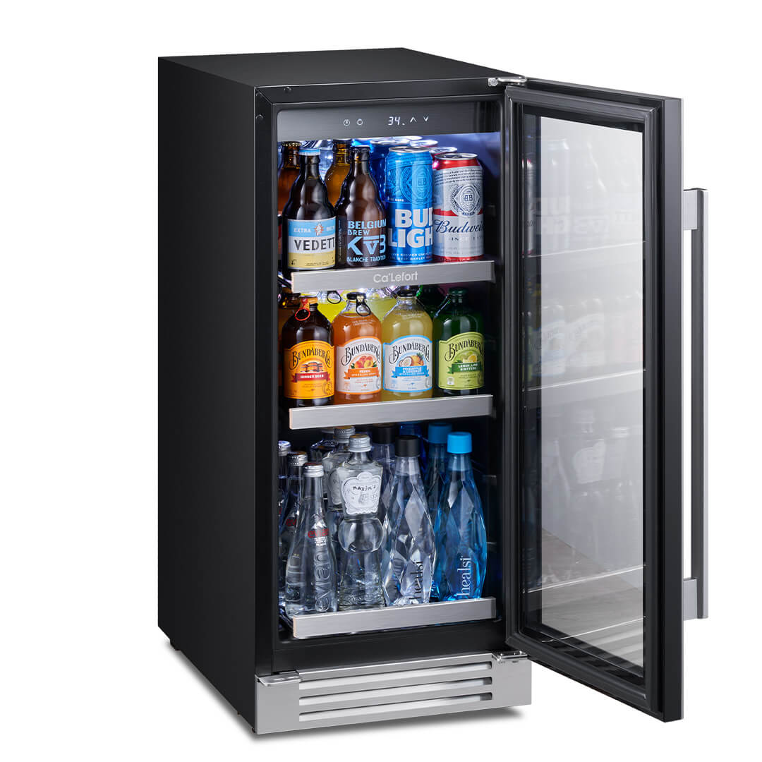 15 inch 100 Can Beverage Refrigerator, Built in or Freestanding