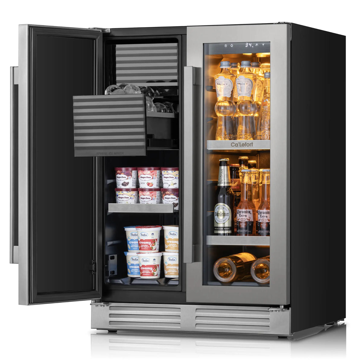 Ca'Lefort 3-in-1 Beverage  Refrigerator with Sphere Ice Maker