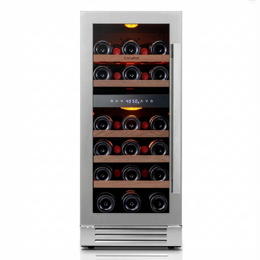 Ca'Lefort 15 inch Dual Zone Wine Fridge in Stainless Steel
