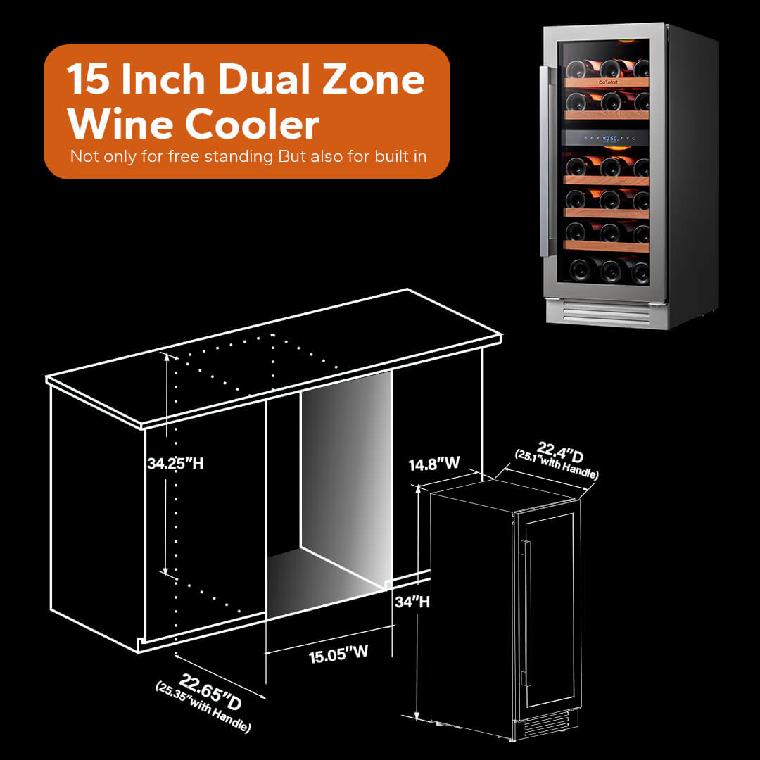 Ca'Lefort 15 inch Dual Zone Wine Fridge