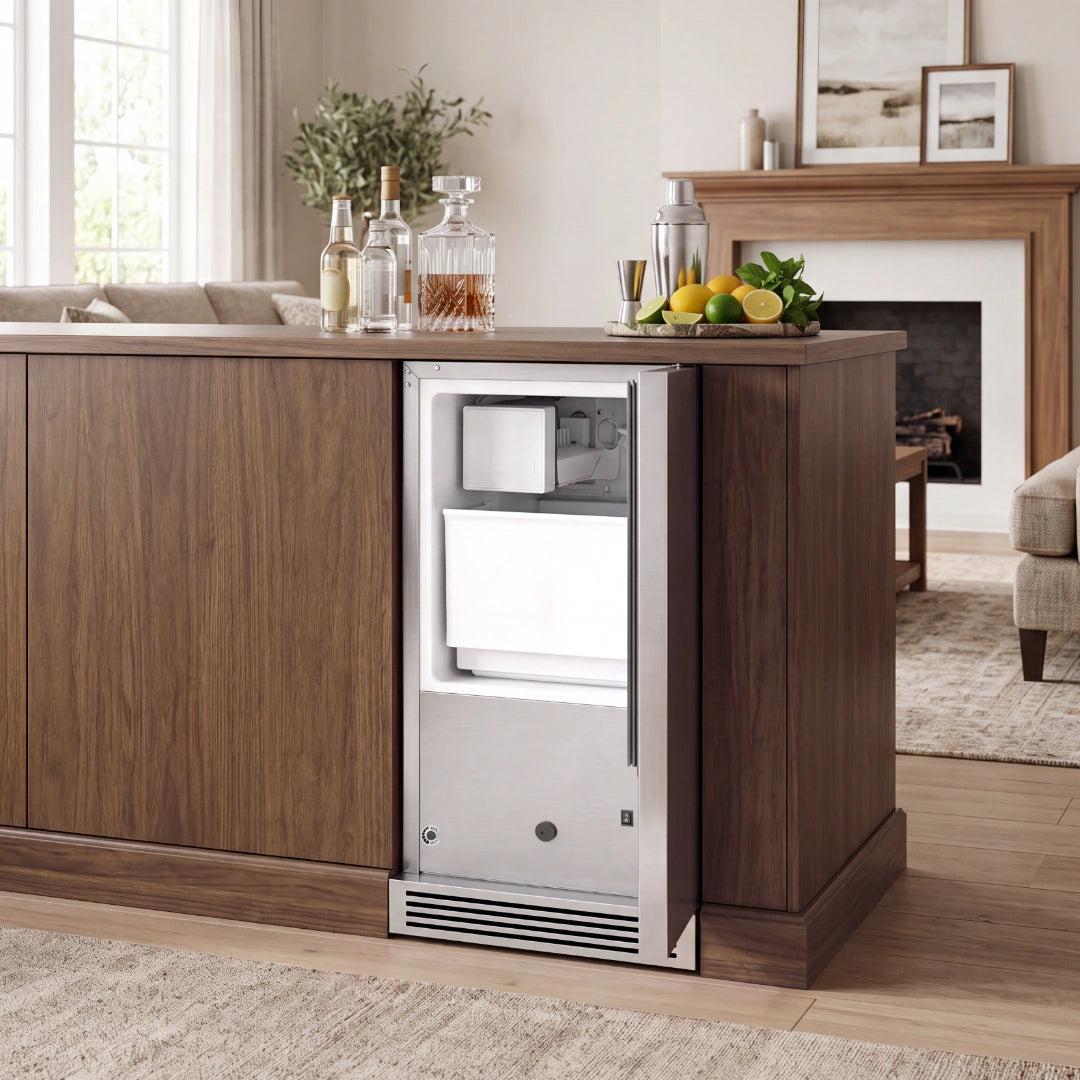 Ca'Lefort 15'' Built-In Crescent Ice Maker with Deep-Freeze Storage