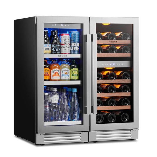 30'' Wine and Beverage Fridge Bundle, Bulit in & FreeStanding