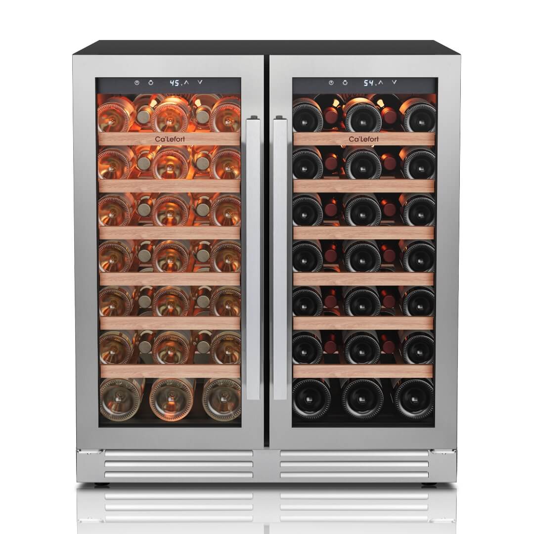 30'' Dual Zone Wine Fridge with French Door