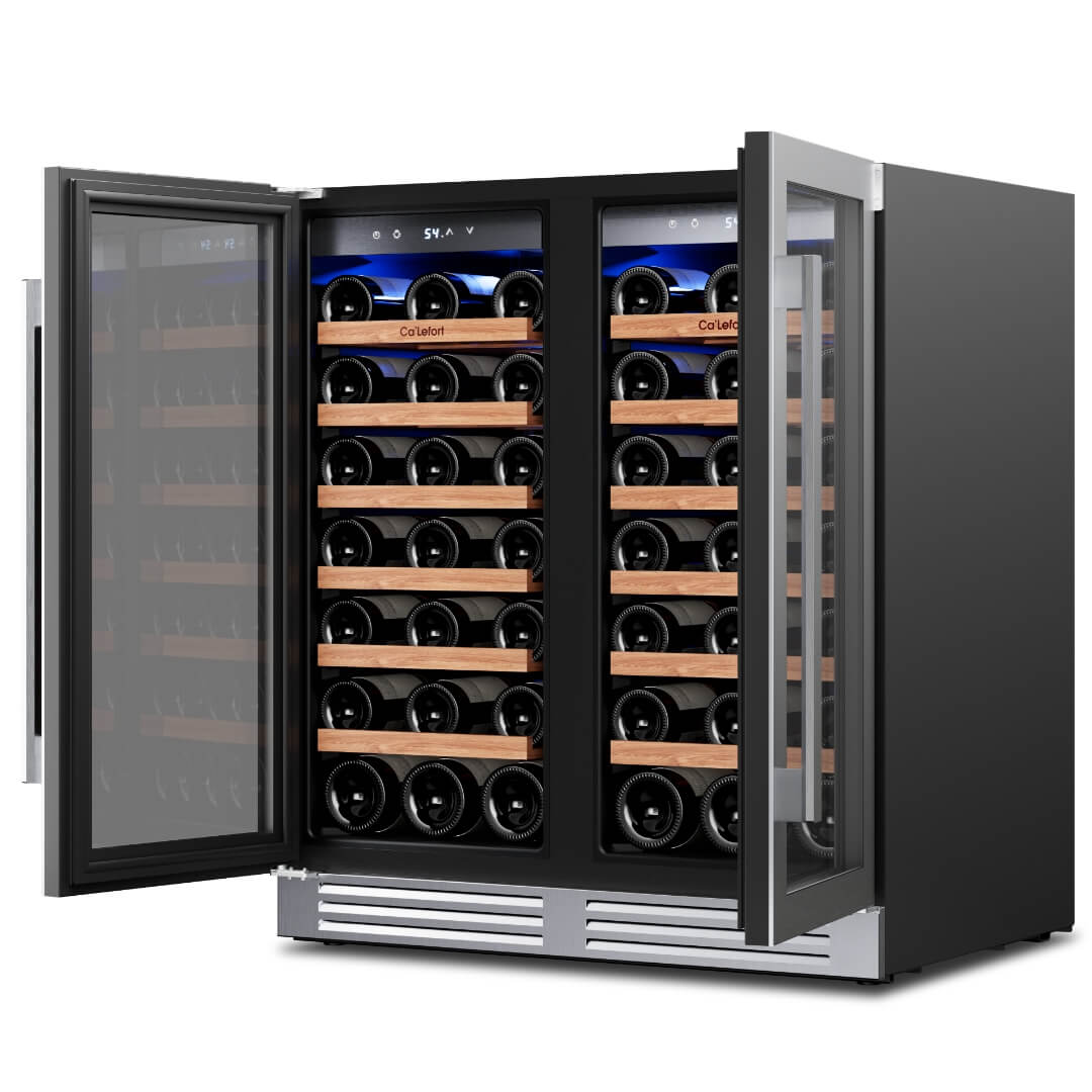 30'' Dual Zone Wine Fridge with French Door