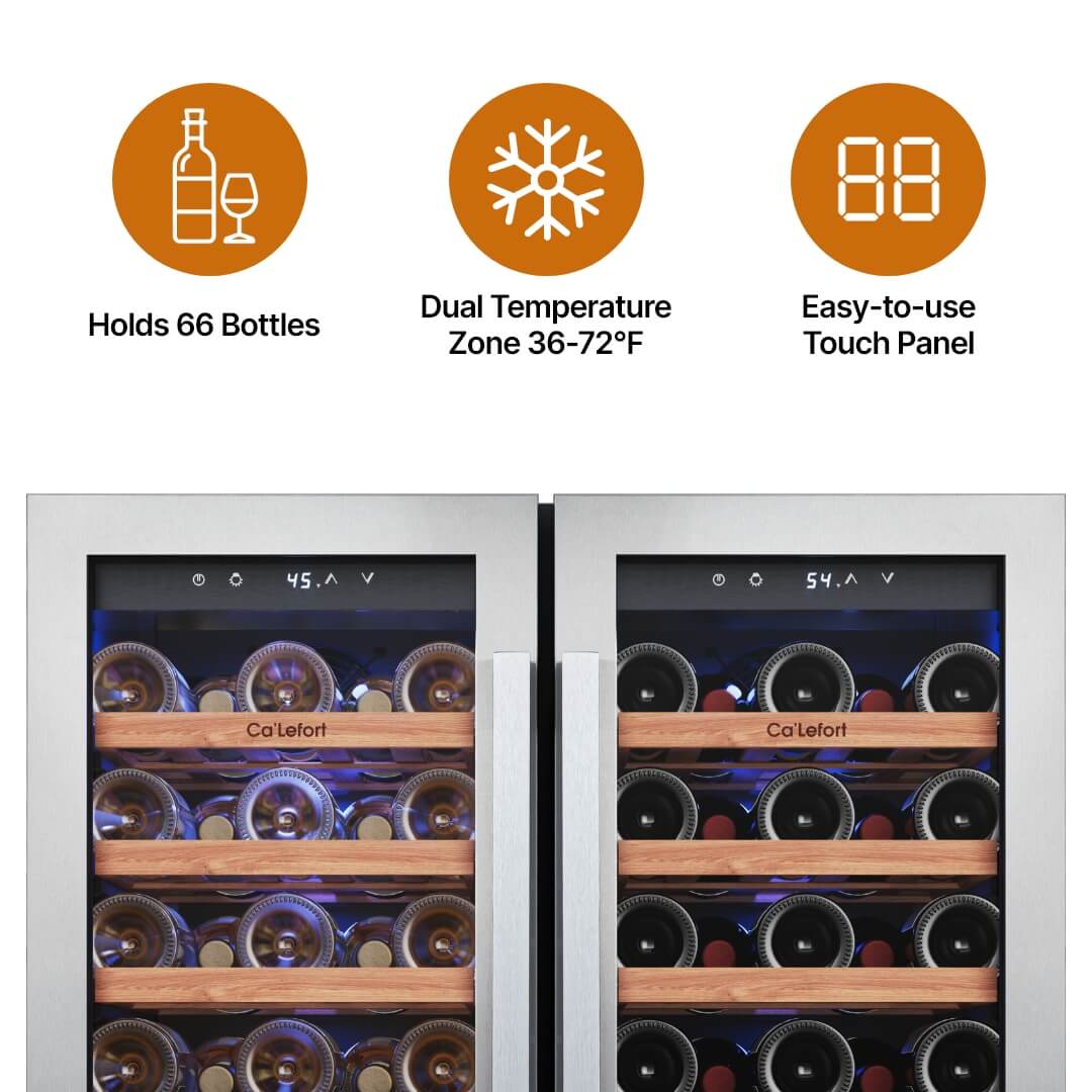 30'' Dual Zone Wine Fridge with French Door
